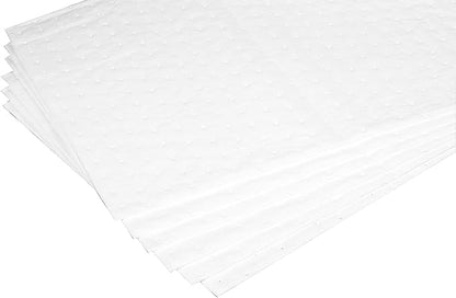 PONO 50 Pcs Oil Absorbent Pads, 15x20 IN White Heavy Weight Oil-Only Absorbent Pad,Used for Oil Spill Cleaning in Garage Workshop, Reusable, Washable, Durable