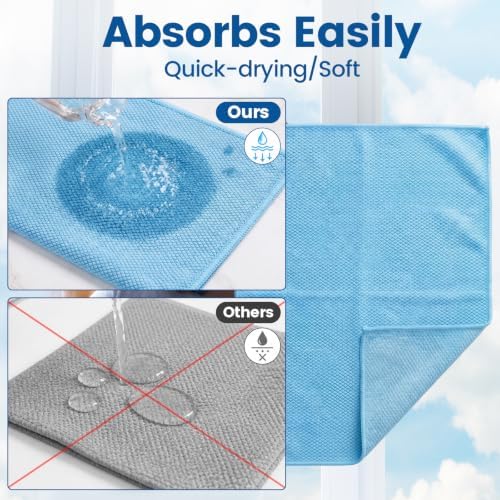 Niveaya Microfiber Glass Cleaning Cloth, Reusable Fish Scale Cloth 8 Pack - Image 6