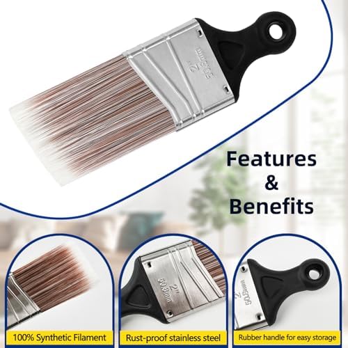 Wesquer 3-Pack Short Handle Angle Paint Brushes - Image 3
