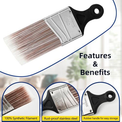 Wesquer 3-Pack Short Handle Angle Paint Brushes - Image 3
