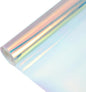 MECCANIXITY Holographic Clear PVC Vinyl Film Holographic PVC Fabric Waterproof Dichroic Film 12 x 48 Inch for Handbags Bows Earrings DIY Craft,Laser Blue Purple