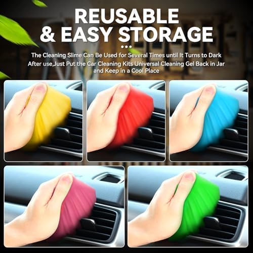 Auto Dynasty Car Cleaning Gel 5 Pack, Car Detailing Kit Cleaner Slime Putty - Image 4