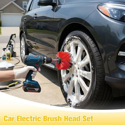 3PCS Car Drill Brush Attachment Set, Vehicle Power Scrub Drill Cleaning Brush - Image 4