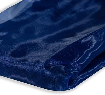 Fynite Navy Blue Organza Fabric by The Yard | 1 Yard Long | 44" Wide | Bridal Soft Sheer Organza Tulle for DIY Wedding Dress Fashion Craft Decorations