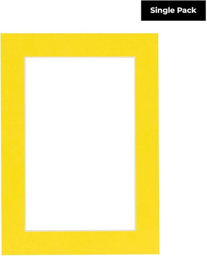 6x8 Mat for 8x10 Frame - Precut Mat Board Acid-Free Show Kit with Backing Board, and Clear Bags Yellow 6x8 Photo Matte Made to Fit a 8x10 Picture Frame Matboard for Framing, Pack of 1 Mat