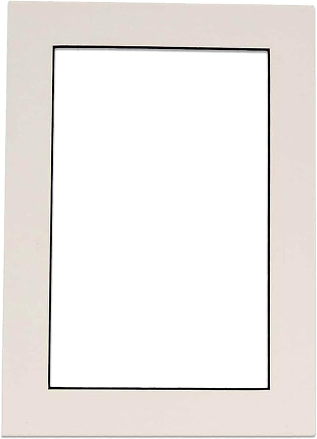 Pack of TEN 8x10 Mats Bevel Cut for 5.5x8.5 Photos - Acid Free White with Black Core Precut Matboards For Pictures, Photos, Framing - 4-ply Thickness