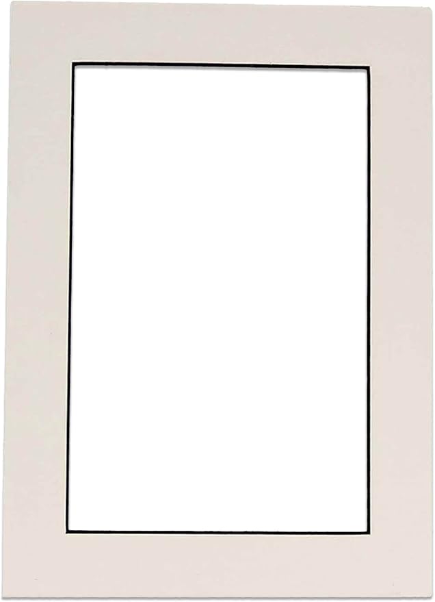 Poster Palooza 8x10 Mat Bevel Cut for 6x8 Photos - Acid Free White with Black Core Precut Matboard - for Pictures, Photos, Framing - 4-ply Thickness