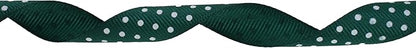 Polka Dot Grosgrain Ribbon 25 Yard Each Roll 100% Polyester (5/8", Dark Green)