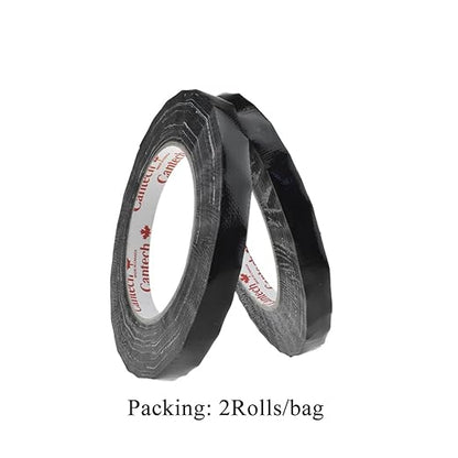 HAHIYO Black 0.5Inch Wide Floral Tape Waterproof Florist Tape Flower Wrap Adhesive Waterproof Decorative Tape for Bouquet Stem Wrapping Flower Arranging and Floral Craft, 2Rolls 200Feet/66Yard Total