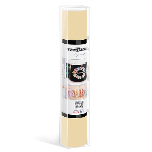 TECKWRAP Matte Vinyl Smart Adhesive Vinyl Permanent,13in x 5ft, Vinyl for DIY Craft Decal Projects, Compatible with Explore3/Maker3, Beige