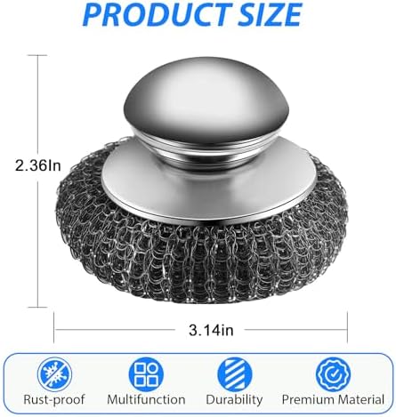 4-Pack Replaceable Steel Wool Scrubber - Image 6