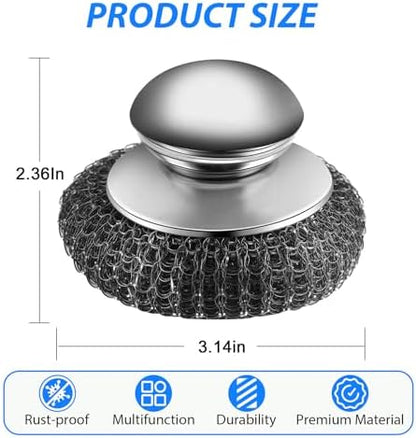 4-Pack Replaceable Steel Wool Scrubber - Image 6