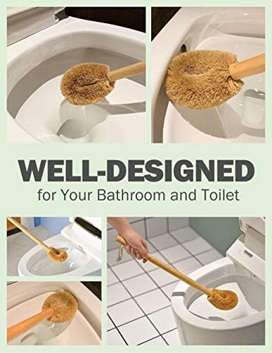Updated Modern Version Toilet Bowl Brush, Natural Coconut Fiber Brush Head and - Image 6
