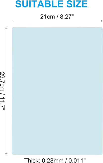 PATIKIL A4 Size Guided Reading Sheet, 5pcs Correction Lighting Gel Filter Colored Overlay Transparent Color Film for Classroom Photo Studio, Light Blue