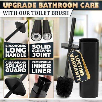 Black Toilet Brush and Holder Set - Image 4