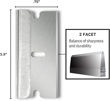 American Line Single Edge Razor Blades - 100-Pack - 0.012" Heavy Duty High Carbon Steel for Extra Durability and Long Life - 66-0448