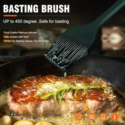 Walfos 600℉ Heat Resistasnt Basting Brush, BPA Free Silicone Pastry Brushes - Image 4