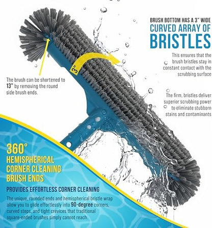 U.S. Pool Supply 18" Pool Brush Head Round Hemispherical Ends Inground Pool - Image 4