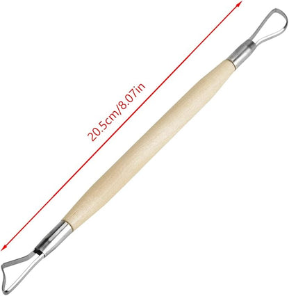 6Pcs Clay Sculpting Tools, Small Double Ended Wax Carving Clay Sculpting Loops Rakes Pottery Tools for Embossing, Carving Tools and Supplies