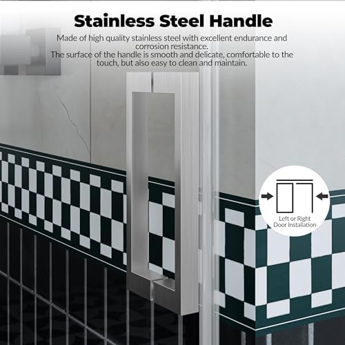 Frameless Sliding Shower Door, 44-48 Inch Width x 76 Inch Height, 1/4" Tempered - Image 4