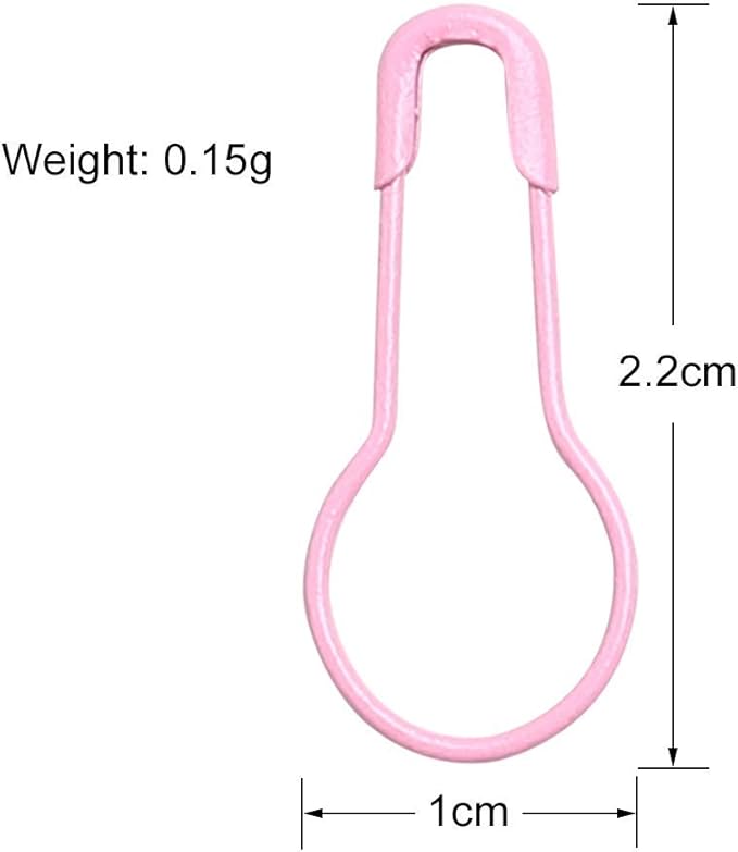 Colorful Metal Knitting Pins Stitch Markers Pear Shape Safety Pins for Sewing Clothing DIY Craft Making with Storage Box Knitting Counter Crochet Needle Clip Ring(10 colors-500pcs)