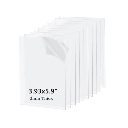 10 Pack 3.93x5.9 Clear Acrylic Sheet 2mm Thick, Clear Plexiglass Sheet 10x15cm, Plastic Plexiglass Board Acrylic Board for Wall Crafts Glass Picture Frame DIY Projects Signs and Painting