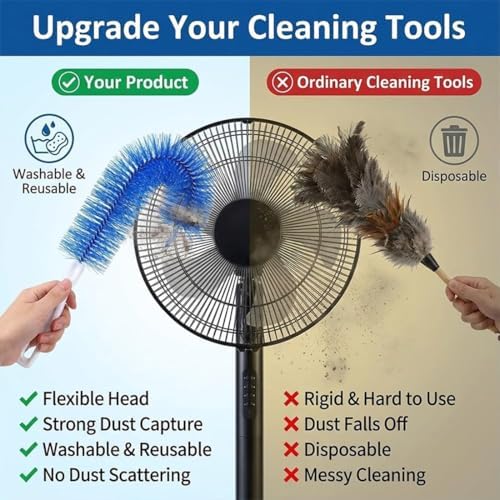 Ultimate Dusting Tool, Fan Cleaning Brush, Bendable Microfiber Head, Flexible - Image 5