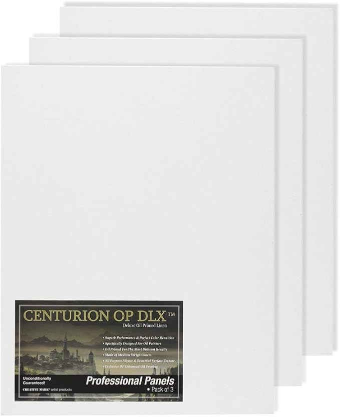 Centurion Deluxe Professional Oil Primed Linen Canvas Panels - 11x14-3 Pack of Linen Canvases for Painting, Artwork and More