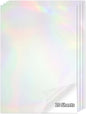 20 Sheets Holographic Sticker Paper,8.5x11 Inch Clear Printable Vinyl Sticker Papers,Self-Adhesive Waterproof for Inkjet/Laser Printer（Clear Laser）