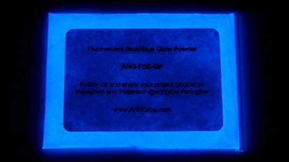Glow in The Dark Pigment Powder - Neutral and Fluorescent Color for Art Painting, Fine Art, Nail Art Paint, and DIY Crafts - Long Lasting, 10+ Color Options - Fluorescent Blue - (12 Grams/ .42oz)
