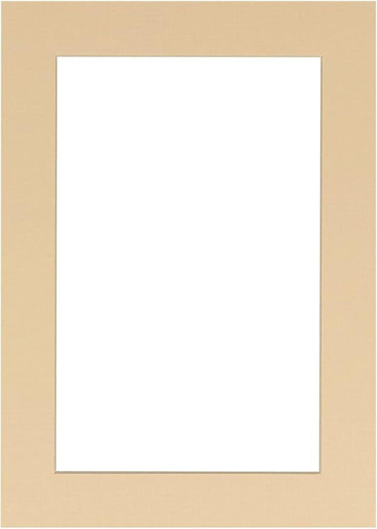 11x14 Mat Bevel Cut for 8.5x11 Photos - Acid Free Beige Precut Matboard - For Pictures, Photos, Framing - 4-ply Thickness