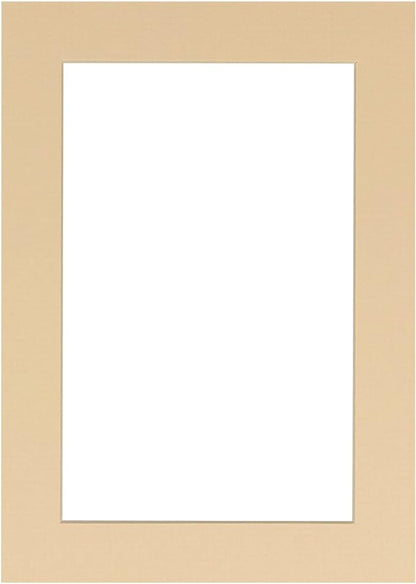 8x10 Mat Bevel Cut for 5x8 Photos - Acid Free Beige Precut Matboard with Backing Board and Crystal Clear, Self Seal Photo Mat Bag - for Pictures, Photos, Framing - 4-ply Thickness