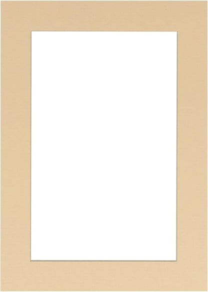 8x10 Mat Bevel Cut for 6x8 Photos - Acid Free Beige Precut Matboard with Backing Board and Crystal Clear, Self Seal Photo Mat Bag - for Pictures, Photos, Framing - 4-ply Thickness