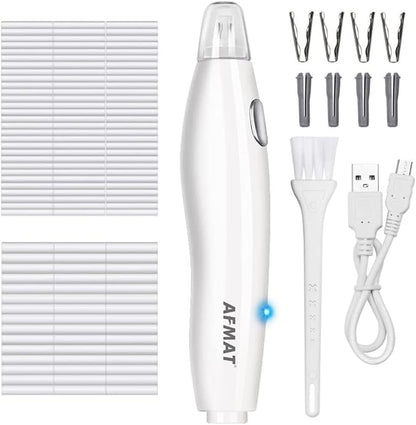 AFMAT EE03 Electric Eraser for Artists, 140 Eraser Refills, Rechargeable Electric Erasers for Drawing, Artist Erasers for Drafting, Painting, Sketching, Architectural Plans, Detailer Tool-White