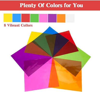 168 PCS Colored Cellophane Wrap Paper(7.48x7.48 Inch) Treat Candy Small Gifts Wrapping Baskets Colorful Plastic Sheets for Crafts Transparent Clear Clings Birthday Baby Shower Holiday Party Decor