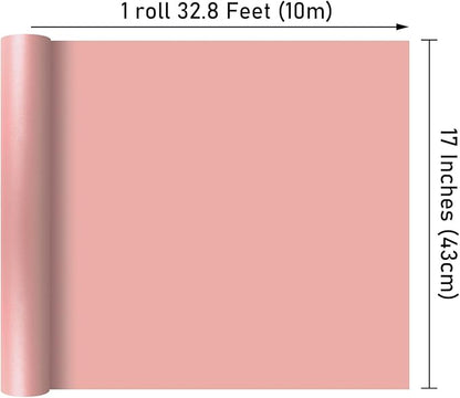NESCCI Pink Matte Wrapping Paper,Solid Color Pearly-Lustre Paper,Gift Wrapping Paper,Perfect for Wedding,Valentine's Day,Birthday, Christmas,Baby Shower,DIY Bouquet (17 Inches X 32.8 Feet)