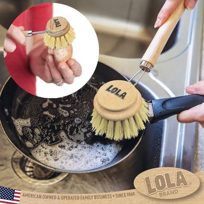 LOLA Dishwashing & Vegetable Brush The Original, Sustainable Wood Handle - Image 3