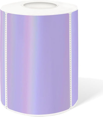 2" x 3" Holographic Thermal Label Stickers Purple,Printable Rainbow Glitter Thermal Printer Sticker Labels for Gift Wrapping, Self-Adhesive Name Price Tag DIY Custom Logo Design (280 pcs)