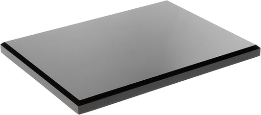Plymor Black Acrylic Rectangular Beveled Display Base, 8" W x 6" D x 0.5" H, Pack of 6
