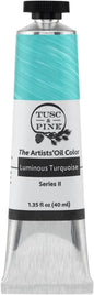 Tusc & Pine Artist Oil Paint - Luminous Turquoise, 40 ml, Non-Yellowing, Rich & Creamy Consistency, Maximum Pigment Load, Small Batch Milled Oil Paints Made in the USA for Professional Artists