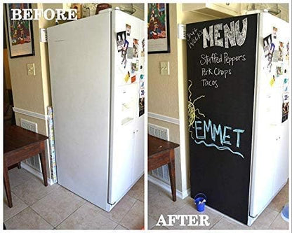 Chalkboard Blackboard Paint - Brush on Wood, Metal, Glass, Wall, Plaster Boards Sign, Frame or Any Surface. Use with Chalk Pen Wet Erase, Non-Toxic - Matte Finish [Black] - (33.8oz Cover 129 sf)