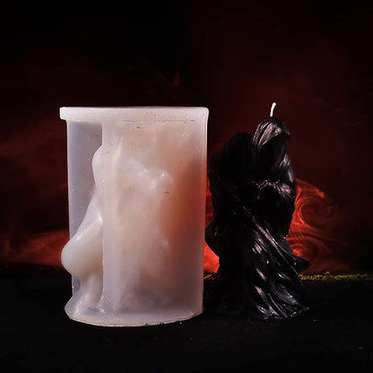 4 Inch Shadow Man Candle Skull Head Resin Mold - Resin Casting Silicone Molds for Home Decor & Candle Making Wave Spiral Mold