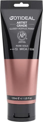 GOTIDEAL Acrylic Paint Metallic Rose Gold(120ml, 4.1 oz) Non Toxic Non Fading,Rich Pigments for Painters, Adults & Kids, Ideal for Canvas Wood Clay Fabric Ceramic Craft Supplies