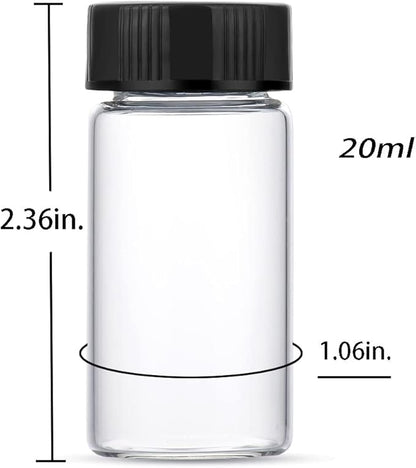 20ml Clear Small Glass Vials 30pcs with Screw Caps(30pcs)