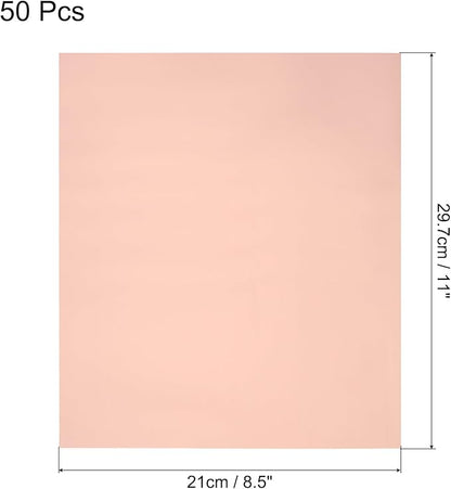 MECCANIXITY 50 Pack Toner Reactive Foil ,Deco Foil Transfer Sheets 8.5"x11" A4 Hot Foil Paper for Laser Printer Scrapbooking Heat Transfer DIY Craft,Rose Gold
