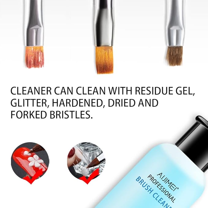 AIJIMEI Acrylic Nail Brush Cleaner Acrylic Brush Cleaners Liquid Acrylic Paint Brush Cleaner Nails Artist Acrylic 120ml/4 FL.OZ