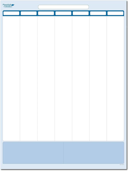 Sky Blue 7-Column Task, Goals & Objective Wall Vertical Organizer 56" x 36". Complete with Marker