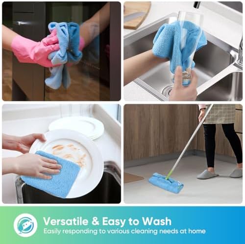 HOMEXCEL Blue Microfiber Cleaning Cloth, Microfiber Towels - Image 5