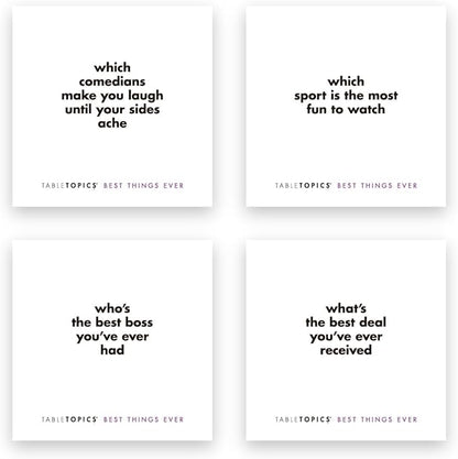TableTopics Best Things Ever Question Card Game - 135 Fun Conversation Starter Cards, Use as Ice Breakers, Getting to Know You, or Discover More About Friends & Family, Share Your Favorites