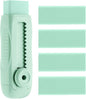 M&G 4+1 Pack Rubber Erasers Sliding Retractable Eraser, Soft Cute Erasers Push Pull Large Pencil Eraser with Plastic Sleeve 4 Refill Eraser for Students Kids, School Office Home Supplies (Green)